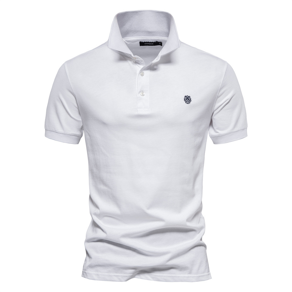 TK 2024 Primavera y novedad de verano, POLO deportivo de solapa de algodón puro para hombre, camisa POLO de talla europea, camiseta de manga corta bordado informal a la moda para hombre