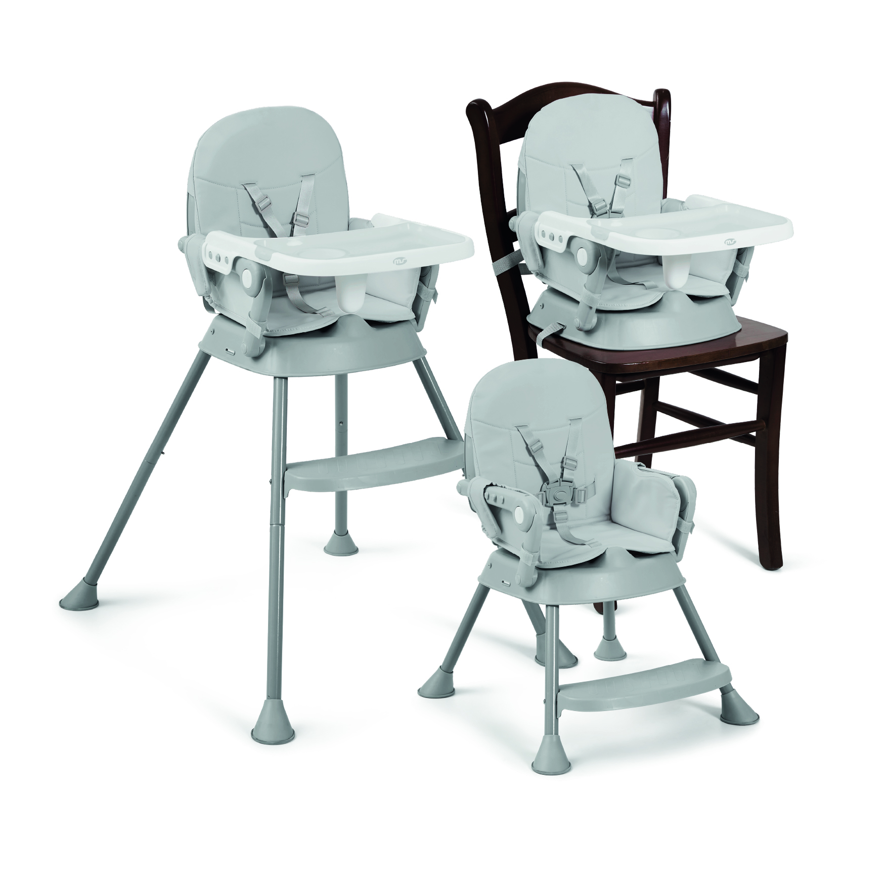 MS - Trona para bebe Belly y Spoon convertible en alzador y en silla- 3 en 1- Trona plegable MS con asiento acolchado