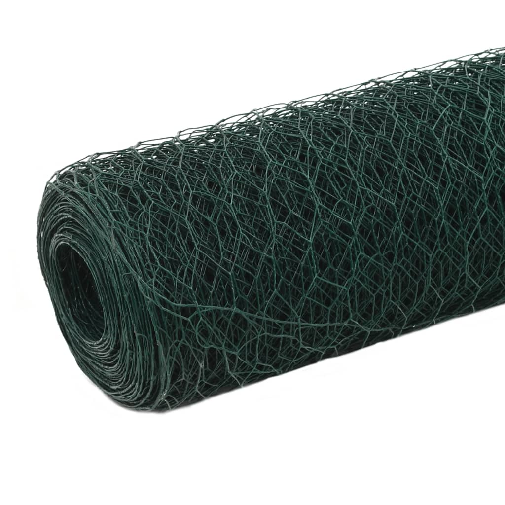 Vidaxl Alambrada de Gallinero de Acero Revestido de PVC 25x1,5 M - Verde