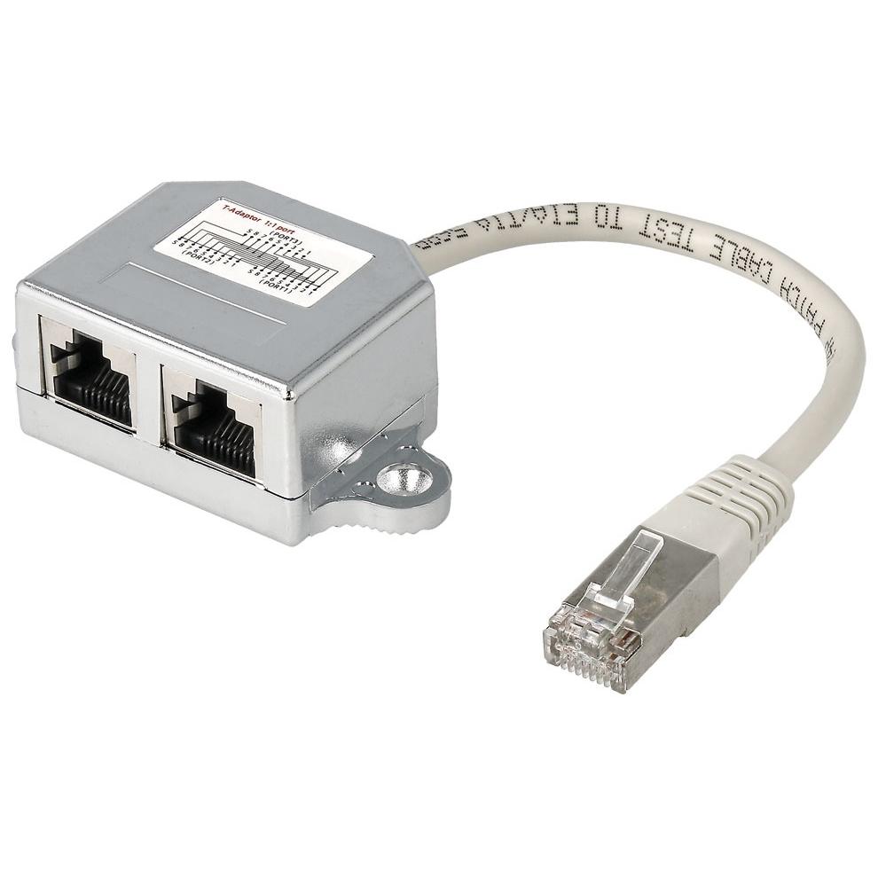 Adaptador RJ45 de 1 macho a 2 hembras