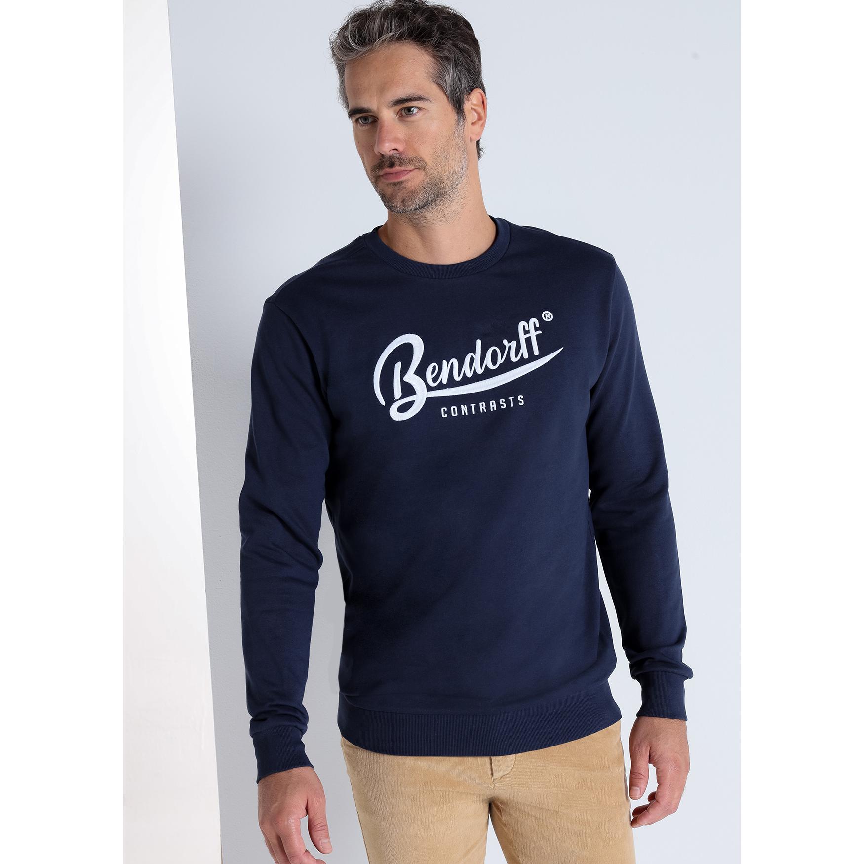Sudadera basica con cuello caja azul marino