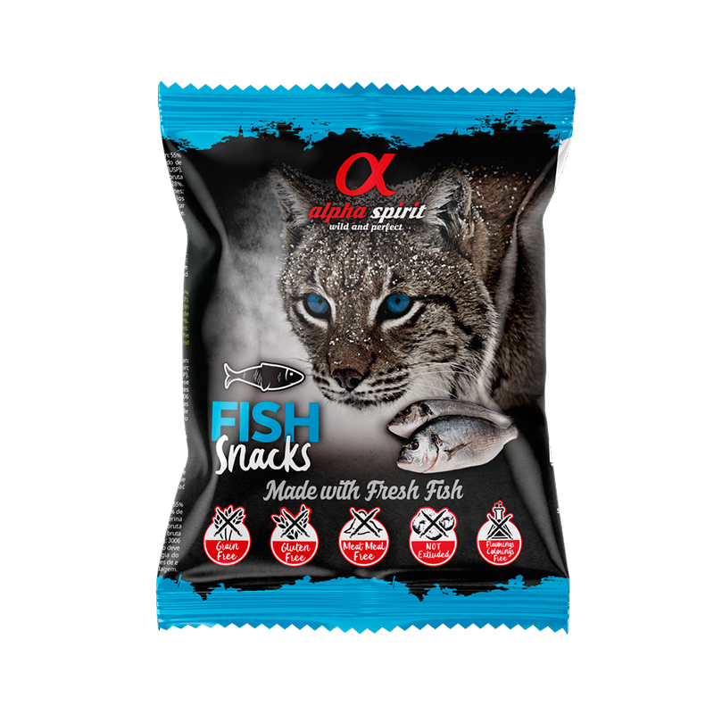 Alpha Spirit Snack de Pescado Para Gatos - 24 Bolsas x 50 gr