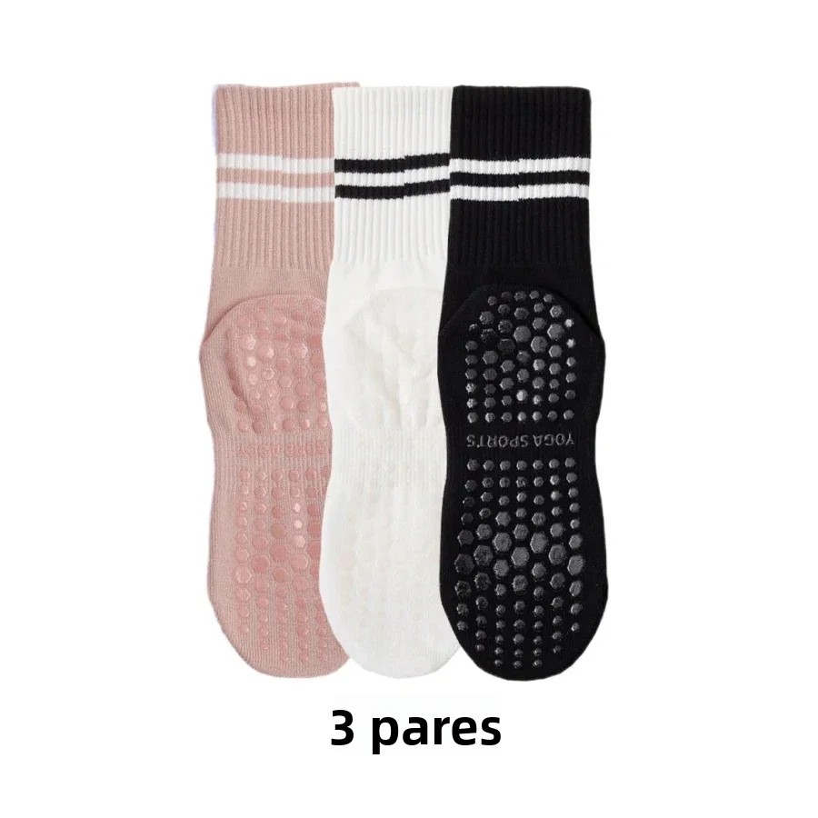 TK 3 Pares De Calcetines Antideslizantes Para Yoga Y Pilates Para Mujer Calcetines De Ejercicio Barre Lindos Y Antideslizantes