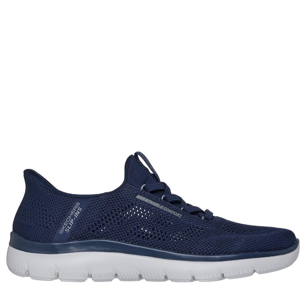 Cómoda  Deportiva hombre Skechers SLIP-INS SUMMITS PERFO en malla azul. Plantilla Memory Foam® Skechers Hands Free Slip-ins en el talón Comfort Pillow cálzate sin manos Altura Tacón bajo (1-3 cm) Referencia 232939-NVGY