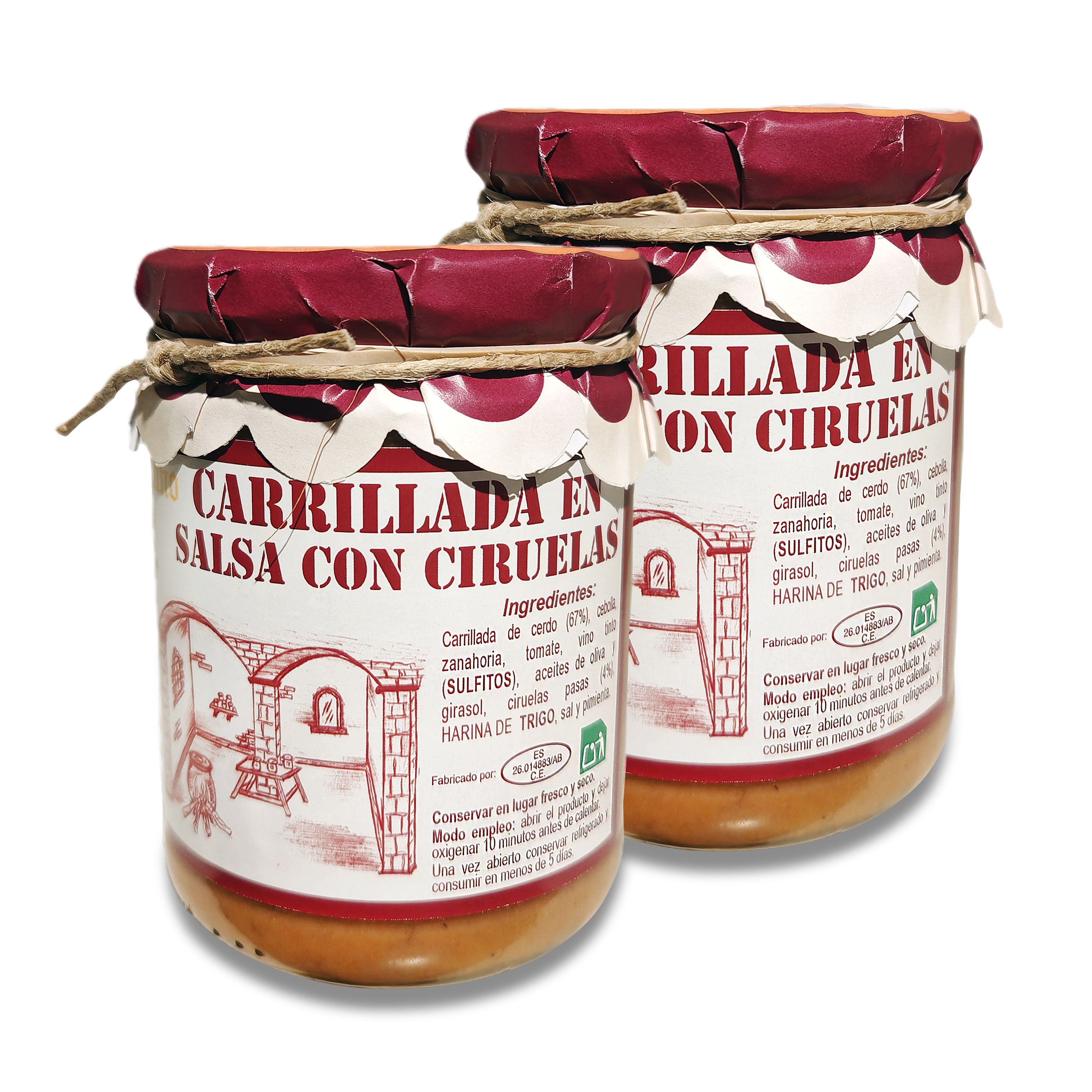 Carrillada en salsa con ciruelas de Escabeches Antaño (Pack de 2 unidades de 420gr)