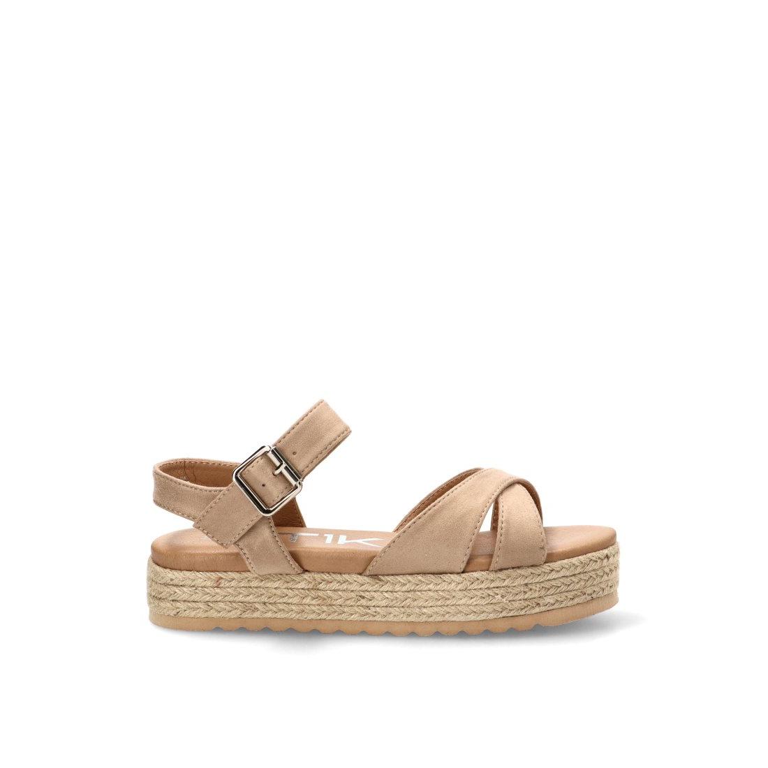 SANDALIA SUELA DOBLE ÉLIA 10166, ETIKA MUJER, BEIGE