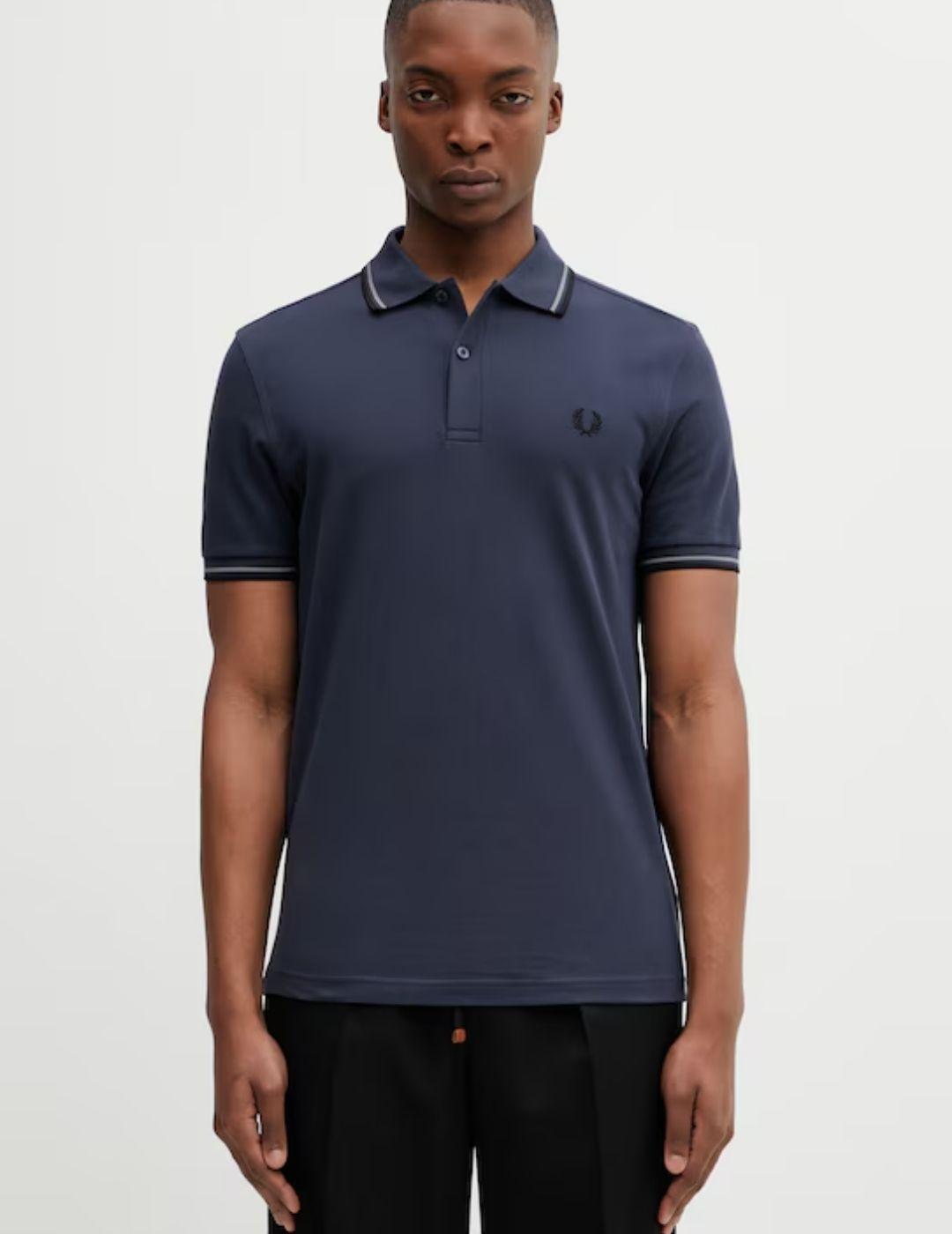 Polo Fred Perry Twin Tipped Marino Hombre
