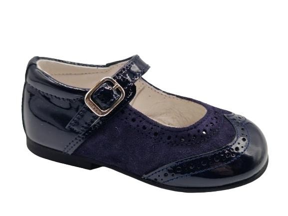 Andanines - Merceditas de charol para niñas modelo 162070, elegantes y cómodas para uso diario, disponibles en gris, marino o negro