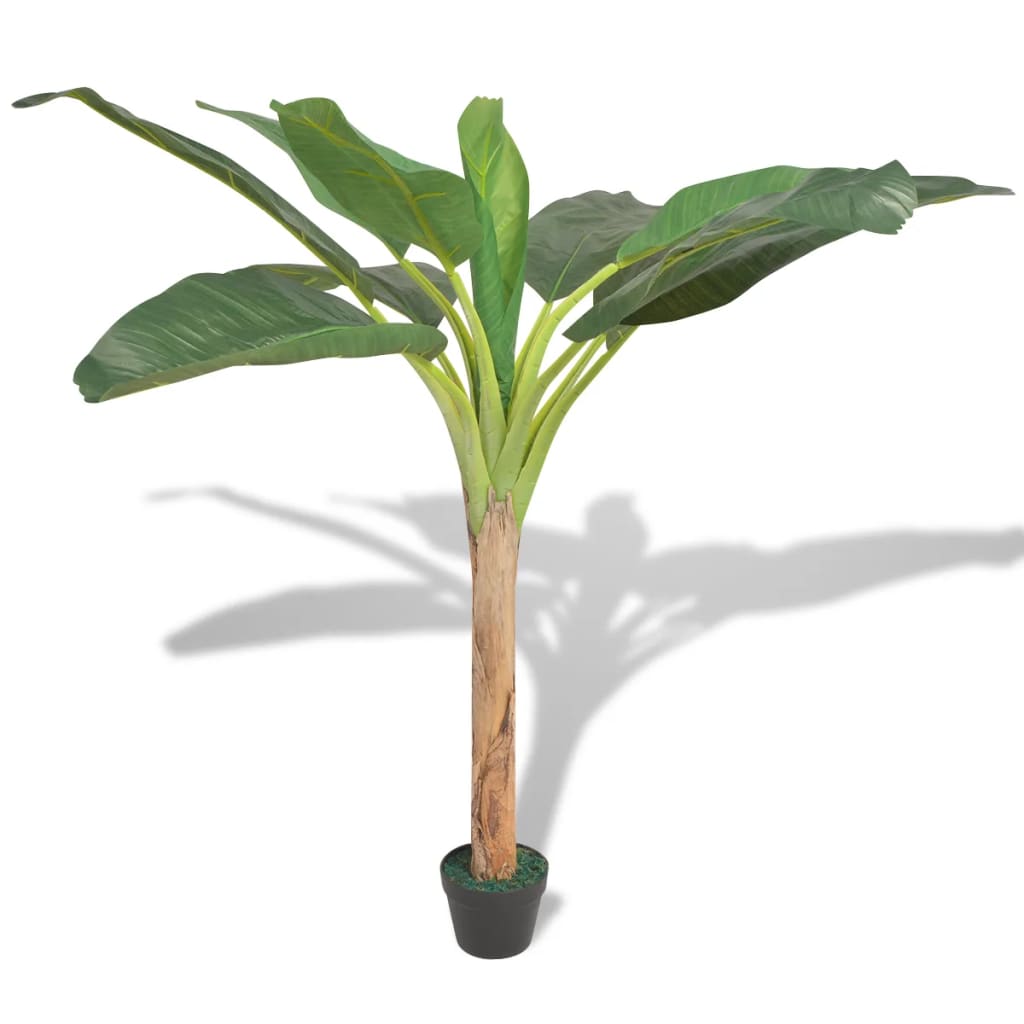 vidaXL Árbol Bananero Artificial con Macetero Verde Maceta de Plástico Dimensiones 150 cm, 175 cm, 250 cm