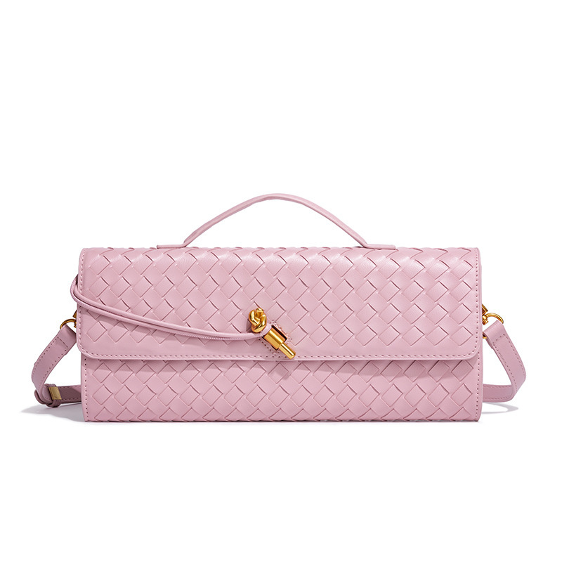 Bolsos de mano tejidos para mujer, bolso cruzado de hombro de piel sintética para noche, bolso bandolera de mano para formal, boda, fiesta