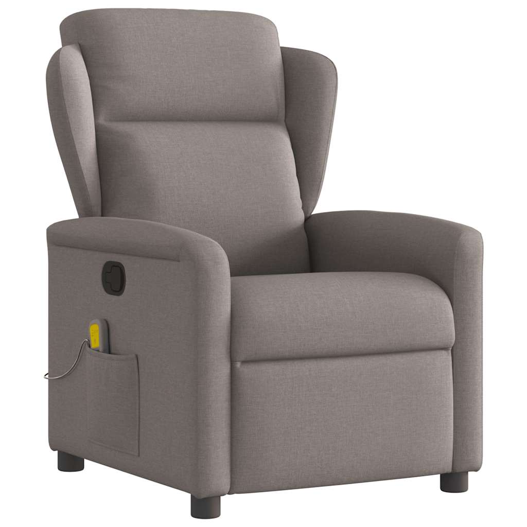 vidaXL Sillón de masaje reclinable de tela en color Gris nube/Negro/Marrón y más