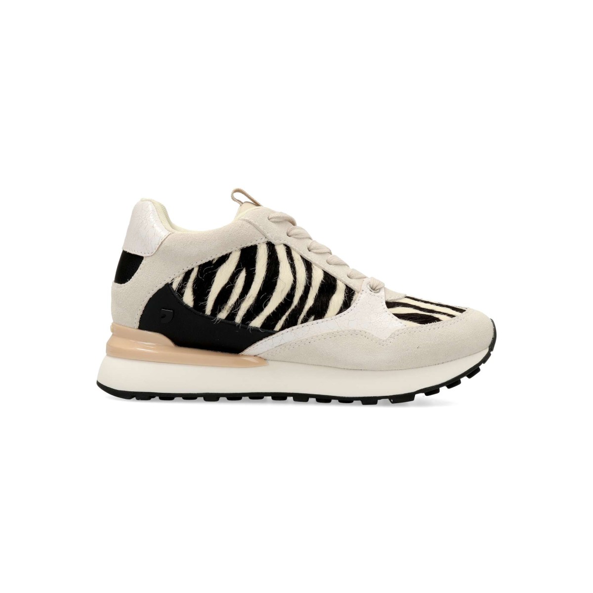 Gioseppo - Zapatillas sneakers estampado animal cuña interior para mujer, de piel serraje con plantilla acolchada y entresuela EVA ligera