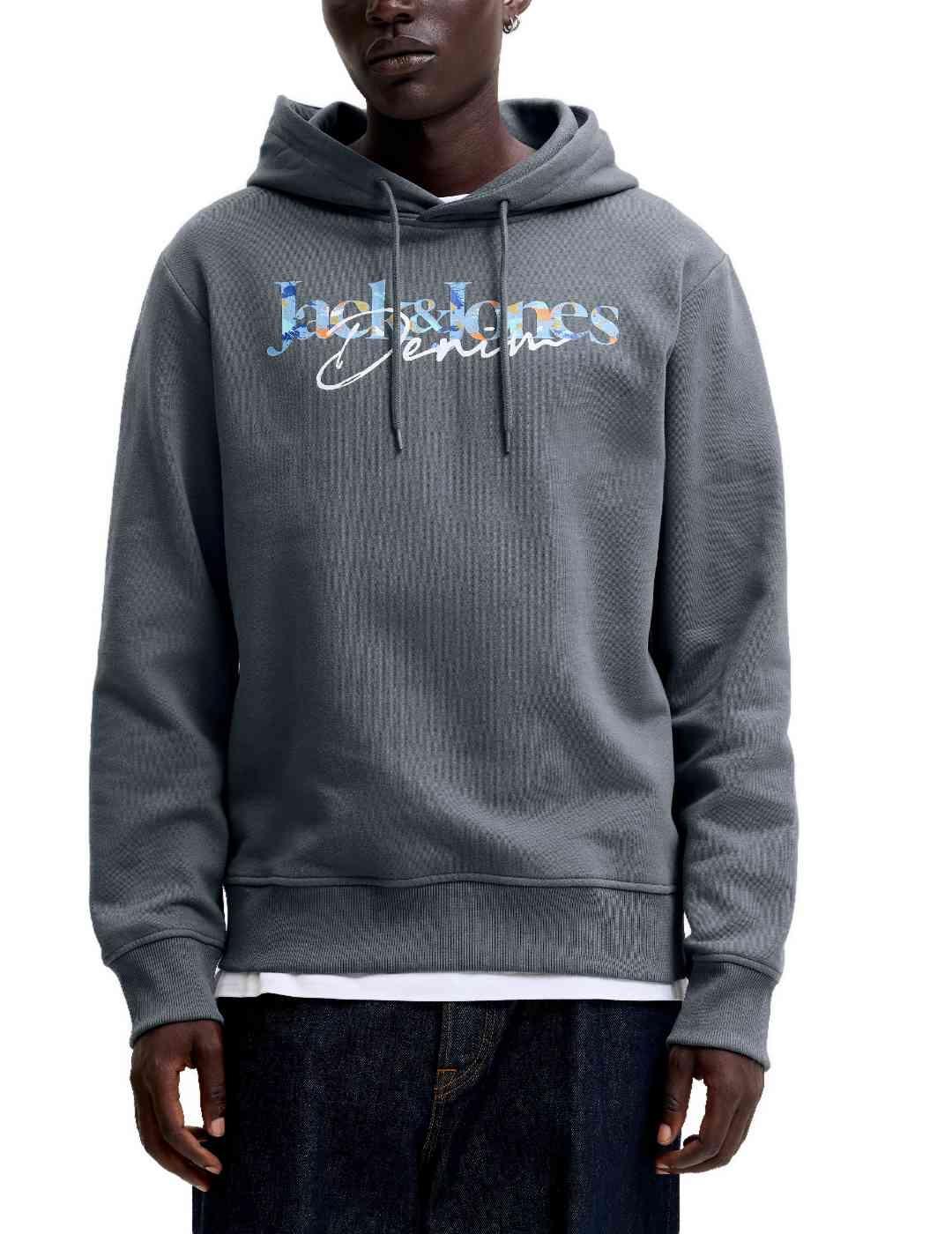 Sudadera Jack&Jones Tom petróleo con capucha para hombre