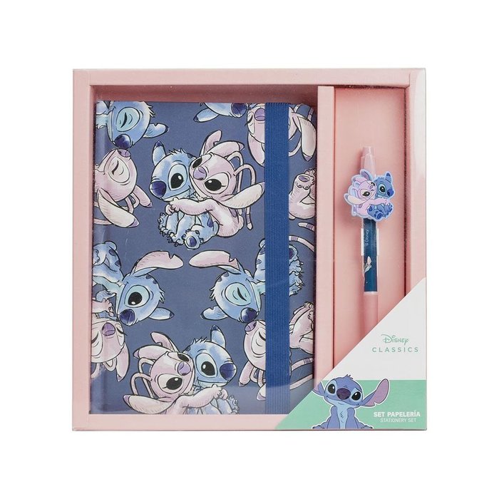 CERDA SET DE PAPELERIA CUADERNO + BOLIGRAFO STITCH DISEÑO 3x23x24 Cms.