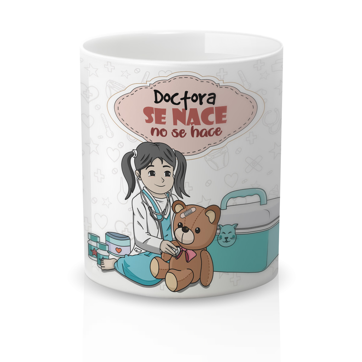 Taza cerámica Regalo Original Amor y Amistad. Resistente 100% al microondas y lavavajillas. Taza con Frase Doctora se nace no se hace