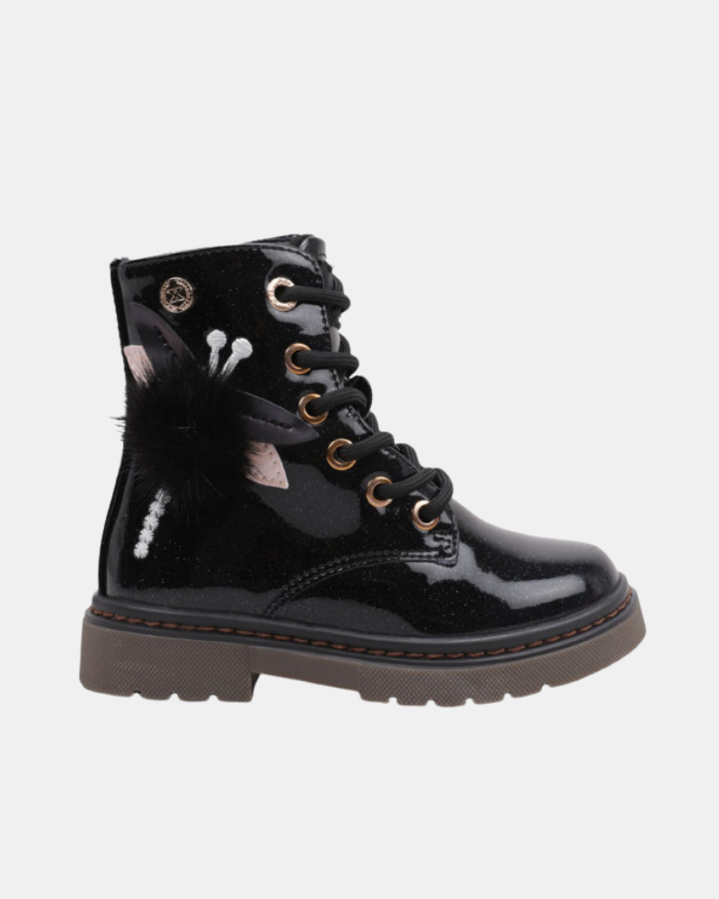 XTI 151395 Botines Militares Altas Infantil Negro