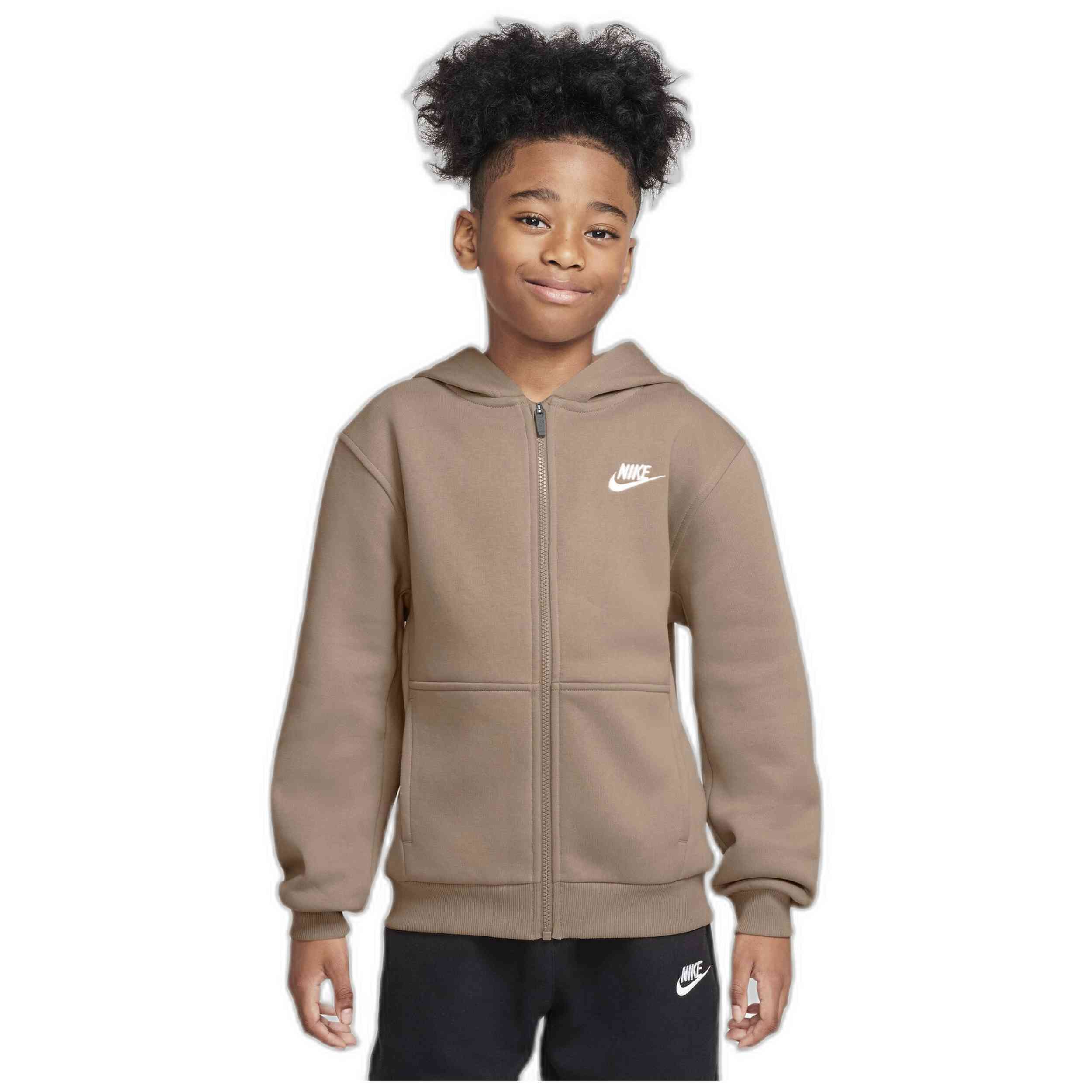 Chaqueta Sportwear Club Fleece Jr Nike en color Beige