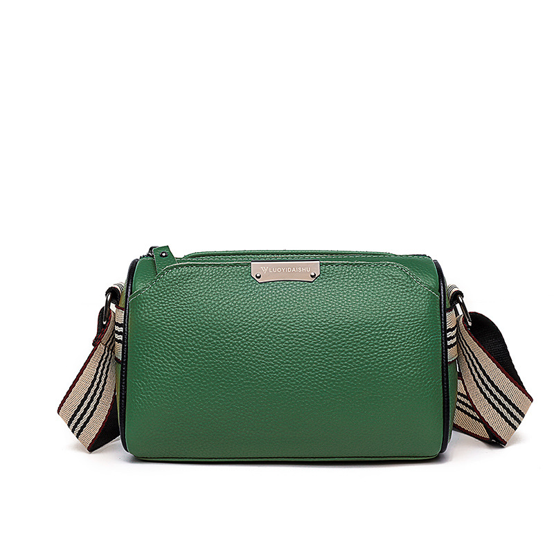Bolso bandolera de piel auténtica para mujer, bolso de hombro clásico, bolso tote moderno y elegante, correa de hombro ancha