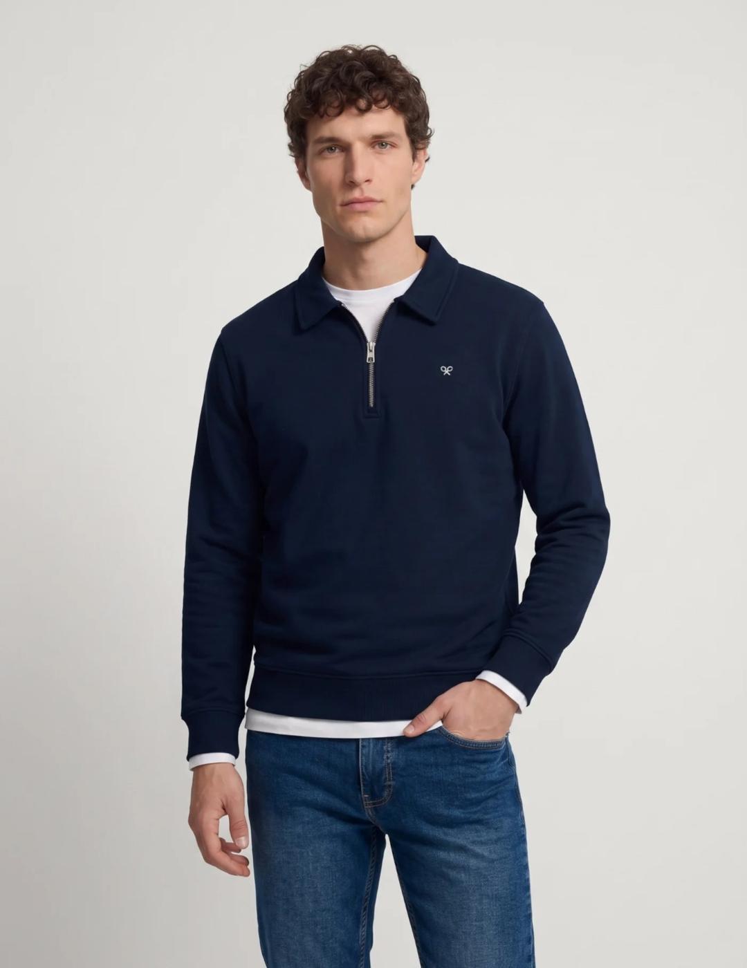 SILBON SUDADERA ZIP MARINO MINILOGO