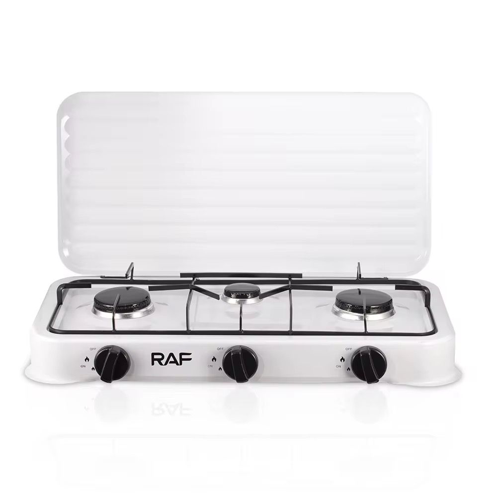cocina de gas RAF 3 quemadores Parrilla Tapa protectora