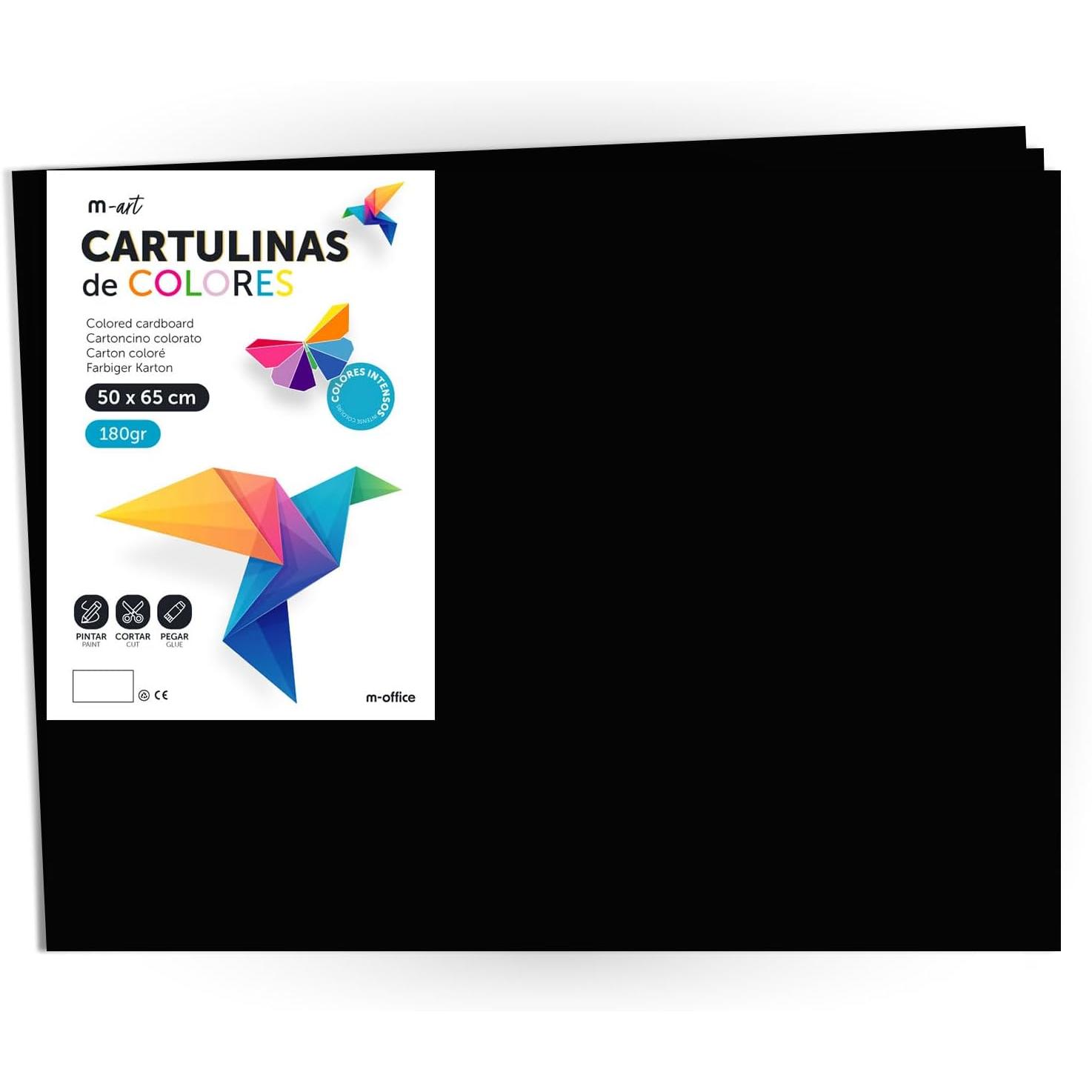 m-office Cartulina Colores Intensos 50x65cm 180gr para Manualidades