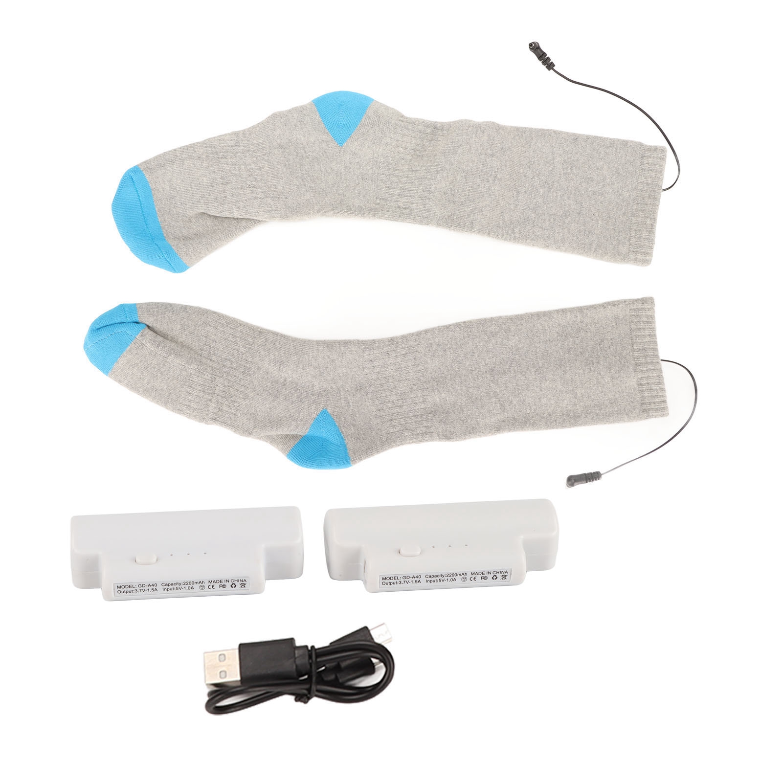 TK Calcetines térmicos con calefacción eléctrica y batería recargable para exteriores, de algodón, cálidos, para invierno, para hombres y mujeres
