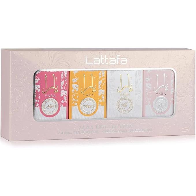 Set My Yara Collection Lattafa – Pack de 4 Mini Perfumes de 5 ml para Mujer, Fragancias Premium, Aromas Duraderos y Elegantes en Formato Viaje