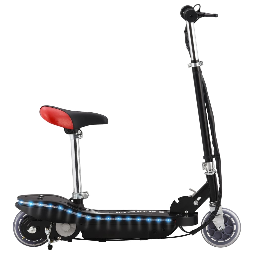 vidaXL Patinete para niños con asiento y LED 120 W en color Rojo/Negro
