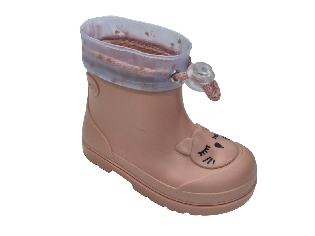 Igor - Botas de agua infantiles barefoot modelo Gato W10322 impermeables flexibles con puntera amplia para lluvia