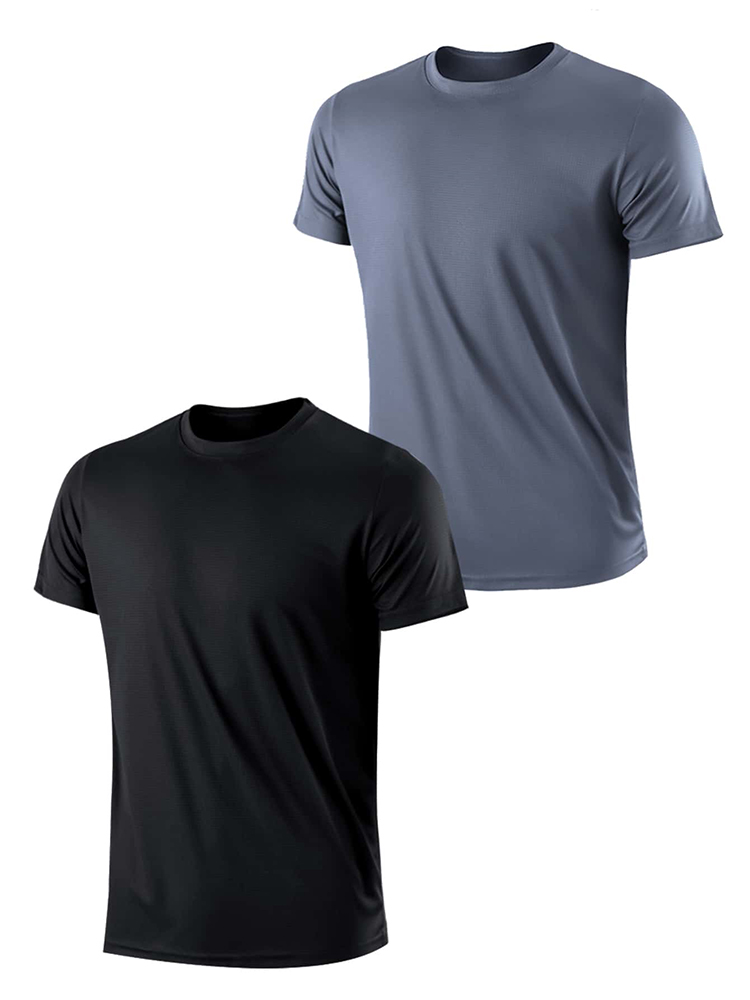 TK 2PCS Camiseta Deportiva Para Hombre De Color Sólido Ultraligera Secado Rápido Transpirable Para Entrenamiento Fitness Running Gym