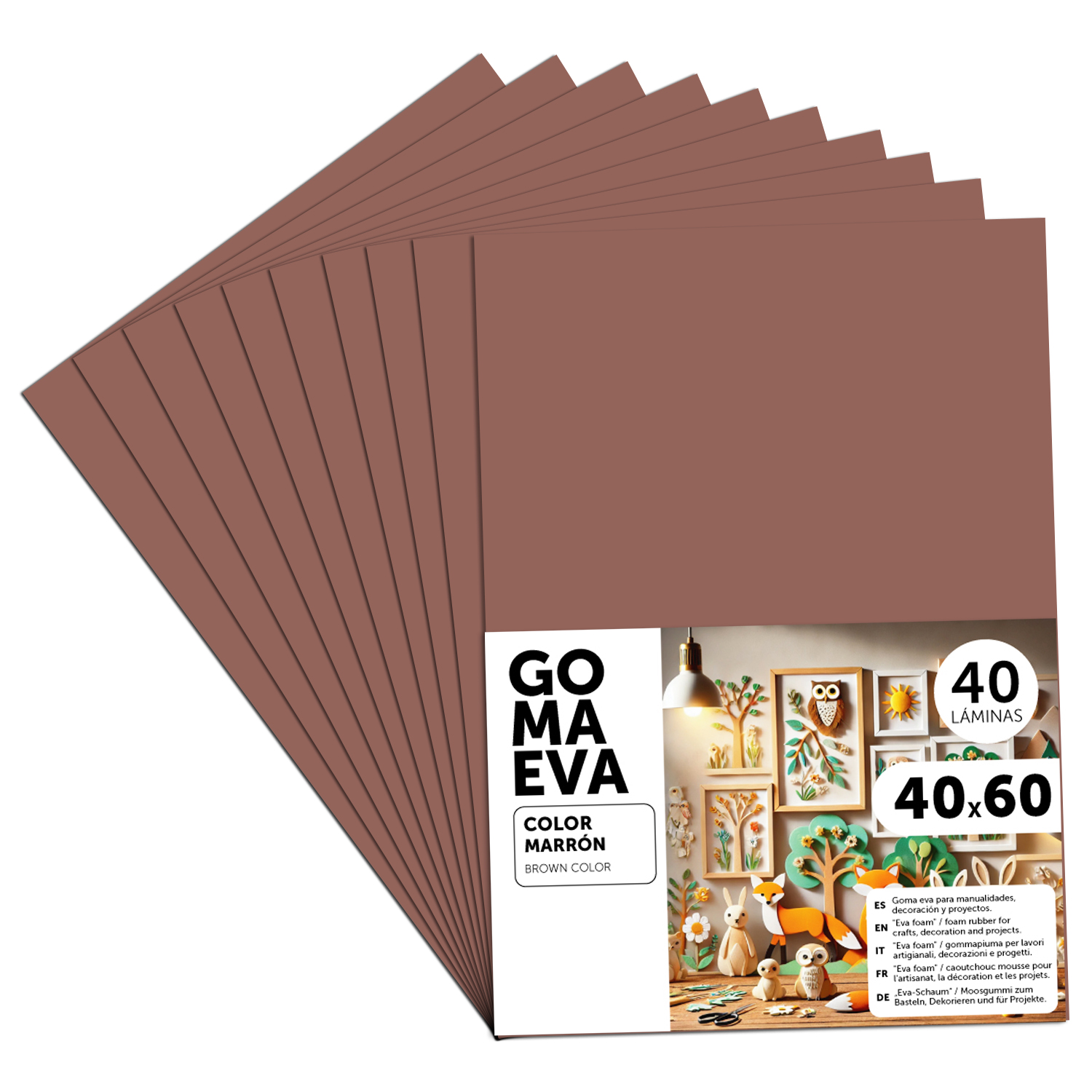 Goma Eva para Manualidades, Goma Espuma de Colores para Proyectos Creativos, Ideales para Artes y Manualidades, uso Escolar, Profesional o Artístico 40x60cm - m-office