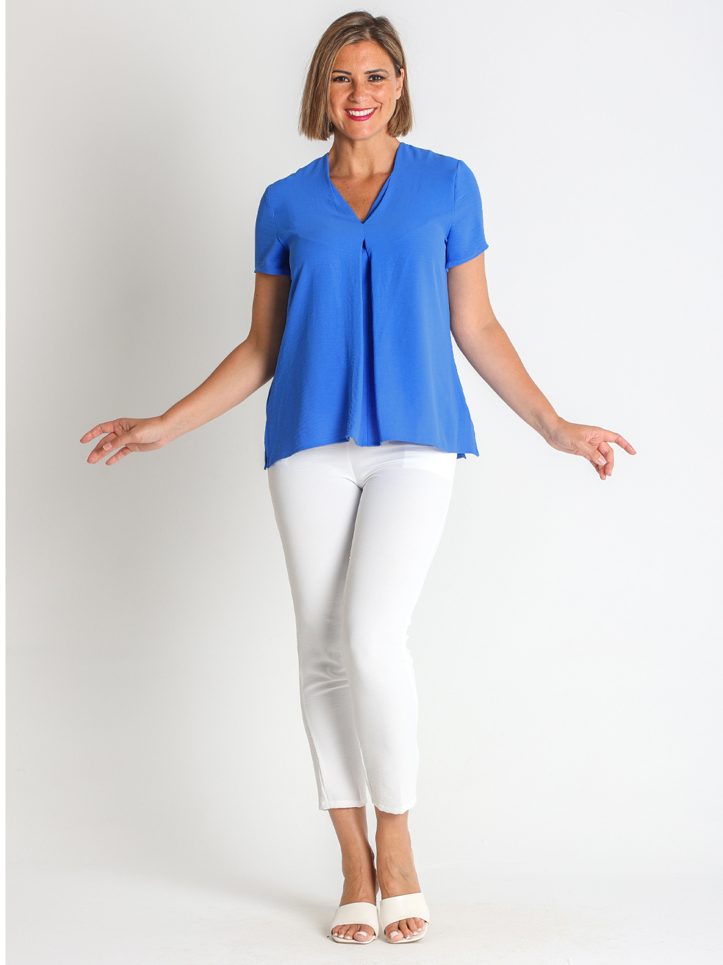 3670320  BLUSA CREP CUELLO DOBLE PICO
