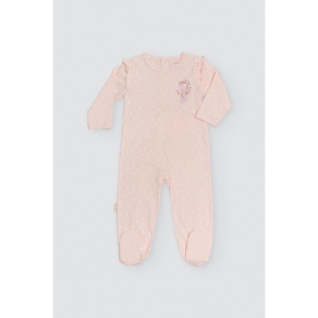 Pelele para Bebé de Manga Larga 25398, Color Rosa, 100% Algodón Natural, Ysabel Mora