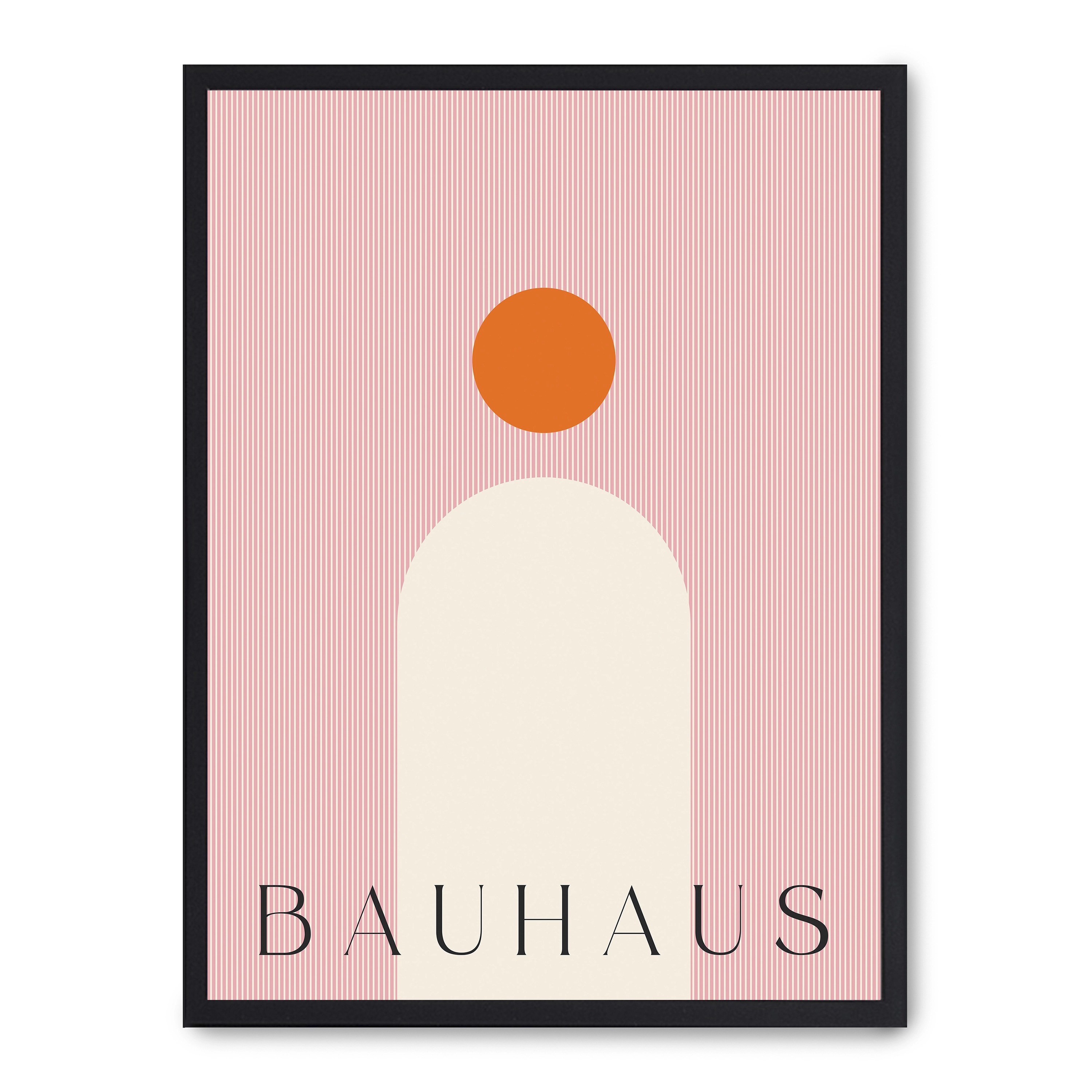 Cuadro design in pink 30x40cm, Póster impreso en papel de primera calidad de 180gr, montado sobre marco de madera MDF acabado en negro., Arte - Bauhaus