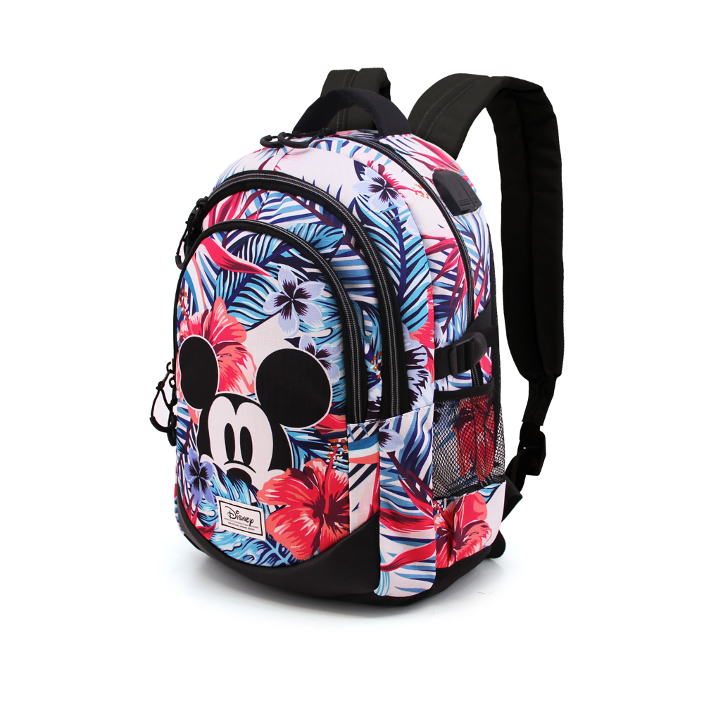 Disney Mickey Mouse Karactermania Mochila Blanca con Estampados y Puerto USB