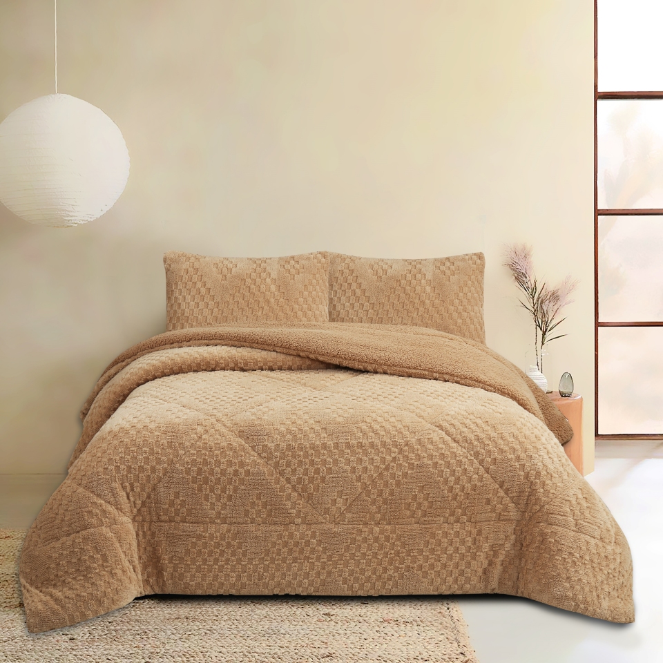 Novotextil Edredón Invierno Sherpa Extra Grueso 560gr/m2 Efecto Borreguito - Extra Suave, Cálido y Transpirable con 1 o 2 Fundas Almohada (50x70)