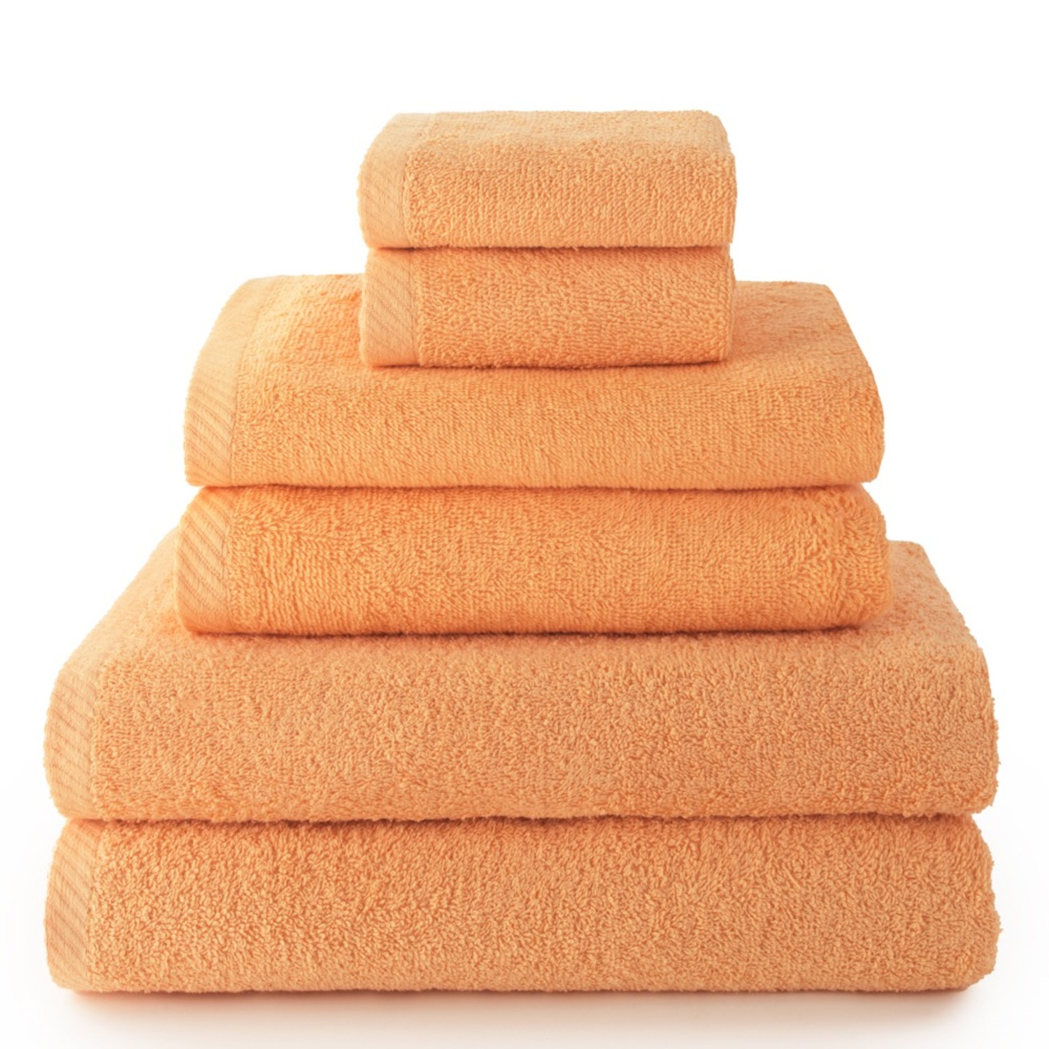 Set 6 Toallas piezas: 2 bidet + 2 manos + 2 baño color papaya, El mejor textil hogar para tu casa Fijalo