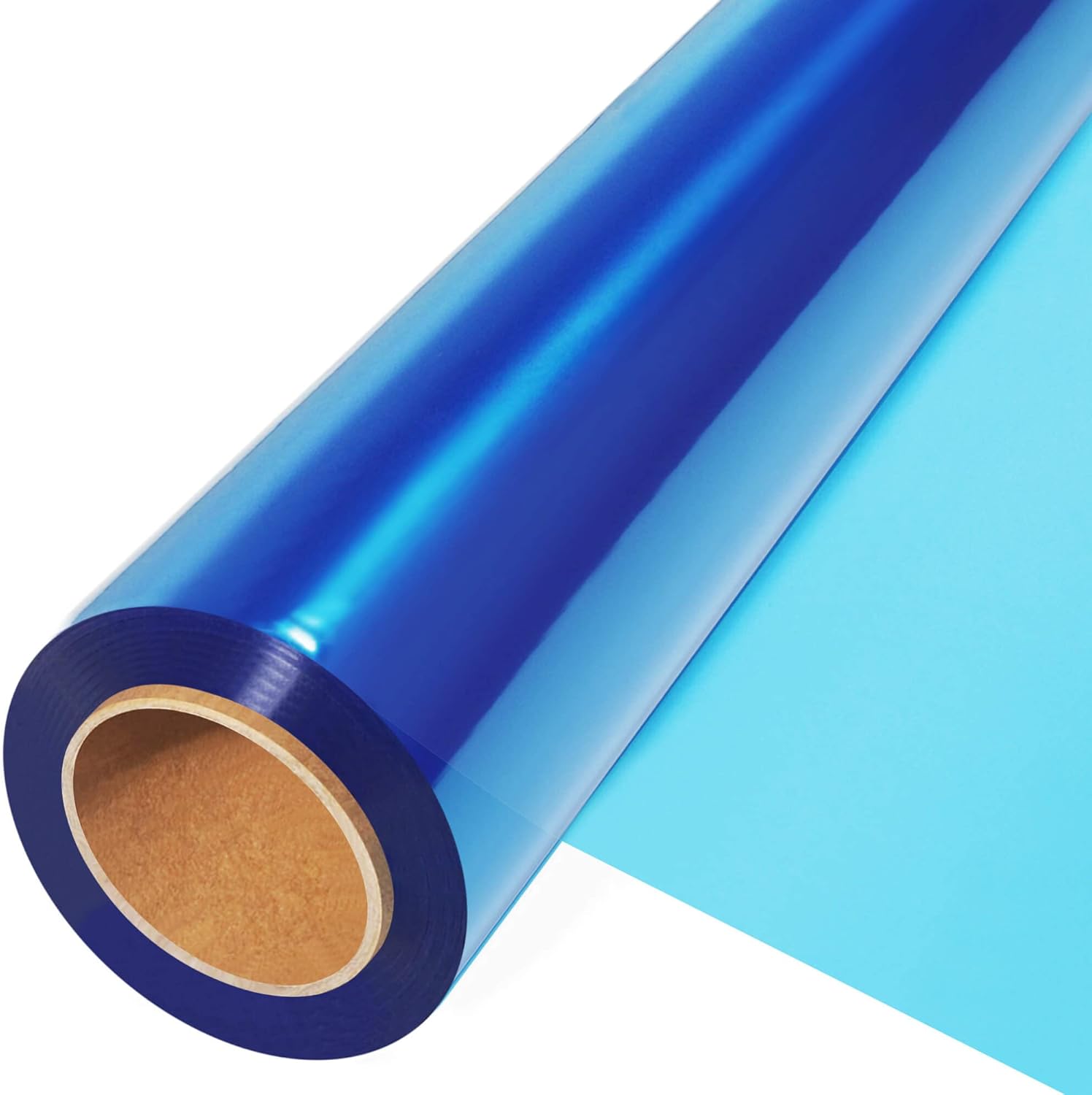 Rollo de celofán transparente de 45 cm x 30 m - 3 mil Azul Gruesto celofán transparente, bolsas de celofán transparente, Papel de embalaje transparente para flcestores de GIFT envoltura