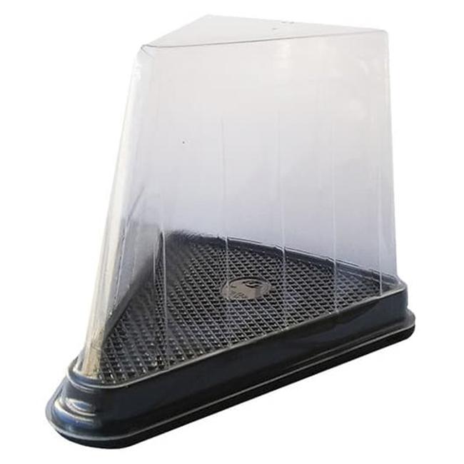MONOUSO | Envase para Porción Tarta Transp. Base Negra (50 Uds)