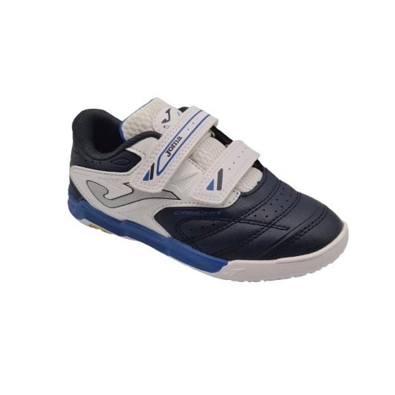 Joma - Zapatillas deportivas para niños modelo JR2503 en color azul marino y blanco, ideales para actividad física diaria y deportes escolares, cómodas y resistentes
