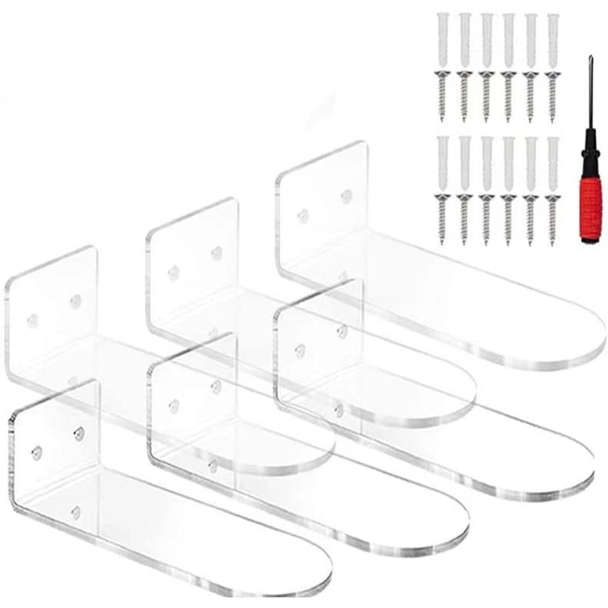 Zapatero - 6 piezas - 20 x 7,6 x 4 cm - Sistema de almacenamiento de calzado ajustable - Zapatero deportivo de pared - Incluye tornillos y tubo de expansión