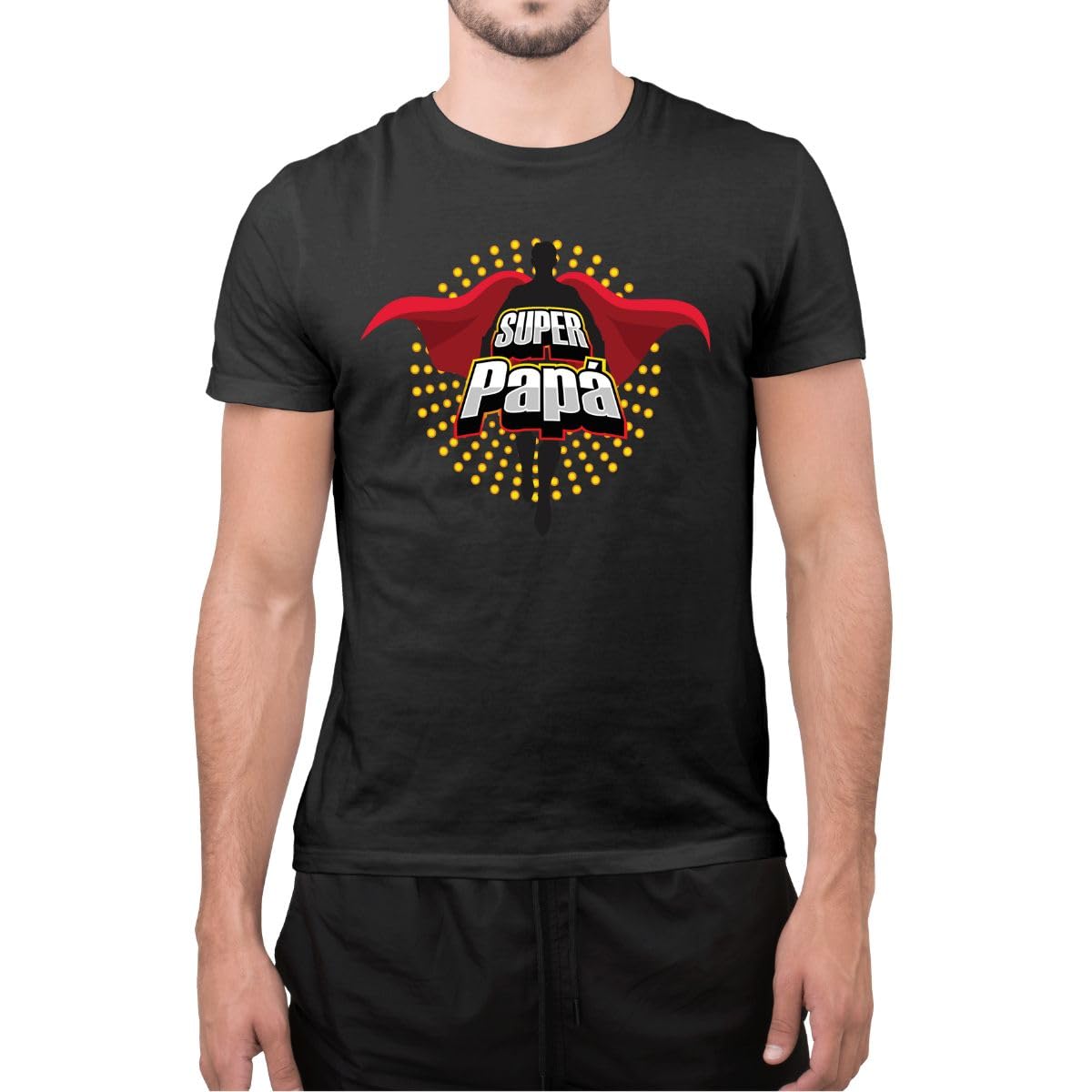 DEREGALOOS Camiseta Día del Padre | Regalo Día del Padre | Ideas de Regalos Originales | Futuro Papá | Día del Padre Regalo Original | Ideas Día del Padre | Súper Papá. (XL, Negro)