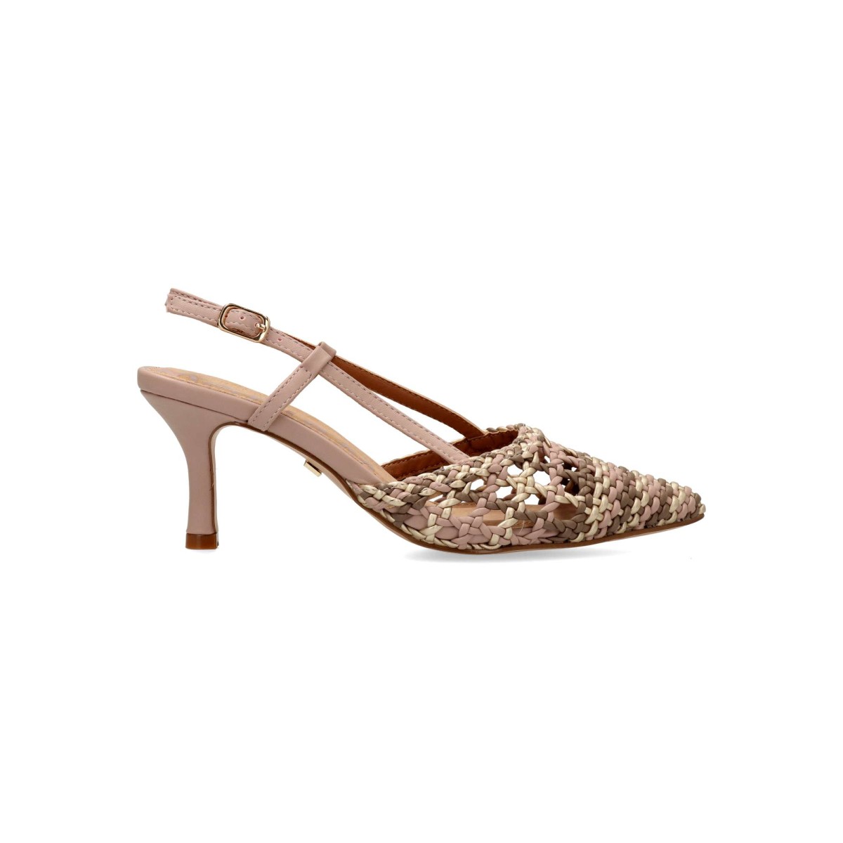 MARIA MARE - Zapatos de salón trenzados Nao para mujer con punta afilada, tacón de 7 cm y plantilla Airfit, certificados veganos