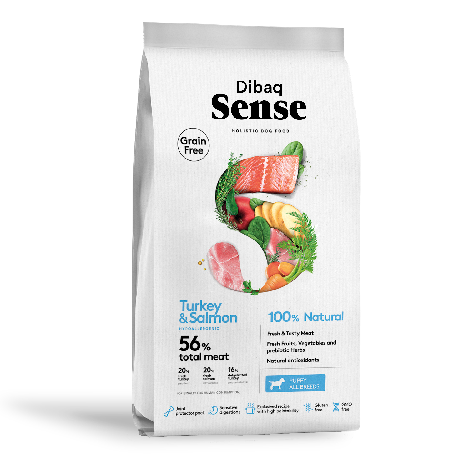 Dibaq Sense Grain Free Salmón y Pavo Cachorro Formato 2 Kg