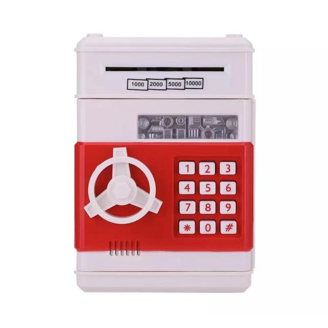 Hucha Electrónica para Niños 3-12 Años Caja Fuerte Niños Hucha Cajero Automatico Hucha con Código Caja de Monedas Banco de Dinero Divertido Caja Fuerte Juguete Regalo para Niños Niñas