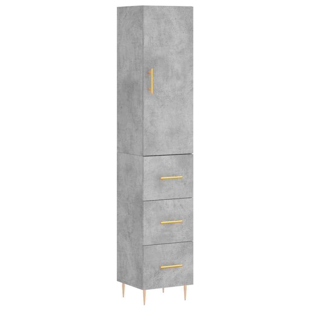Vidaxl Aparador Alto Madera Contrachapada 34,5x34x180 Cm 3 Cajones