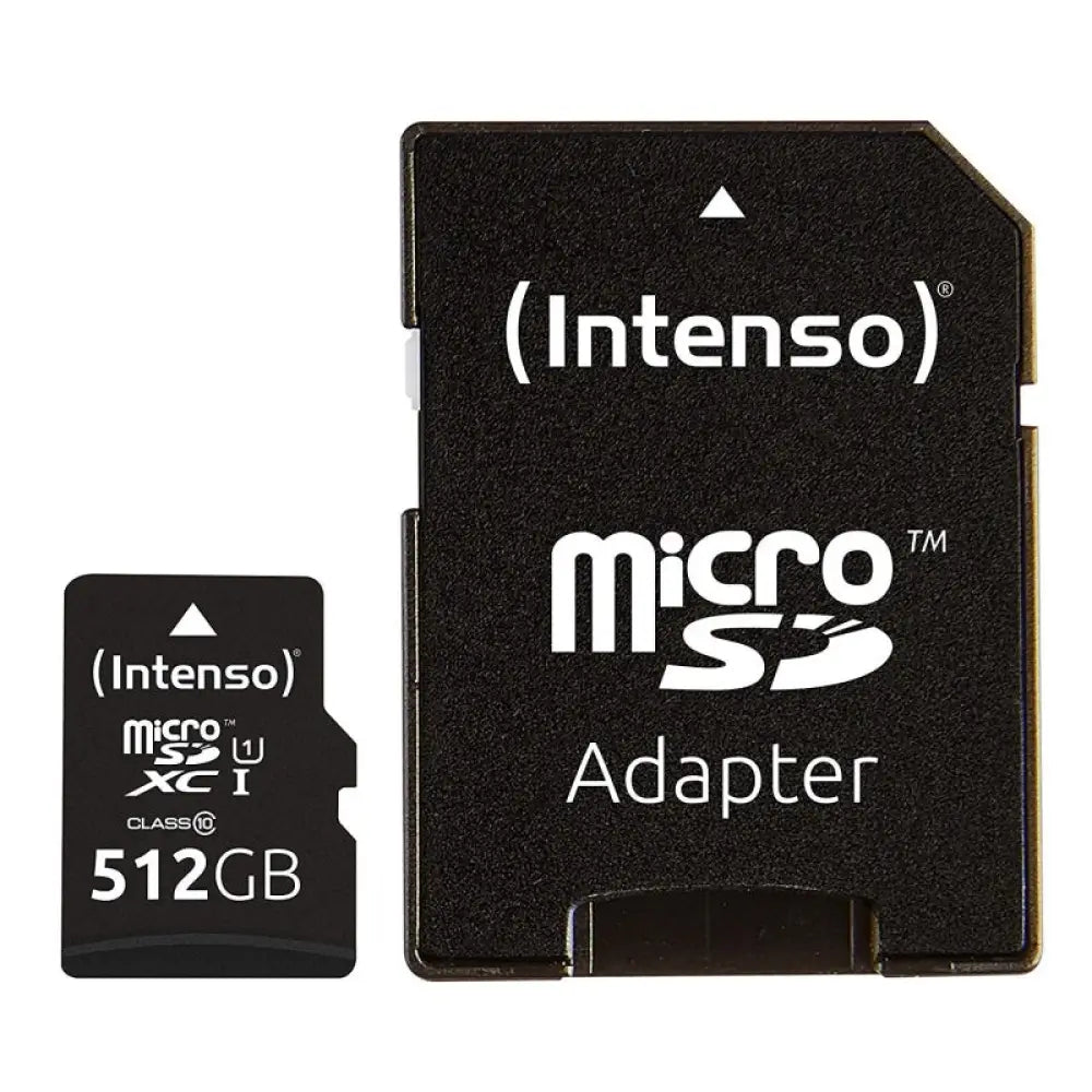 Intenso - Tarjeta microSDXC 512 GB UHS-I Clase 10 y U1 con velocidad de lectura hasta 90 MB/s, ideal para smartphones Android, tablets, cámaras y drones