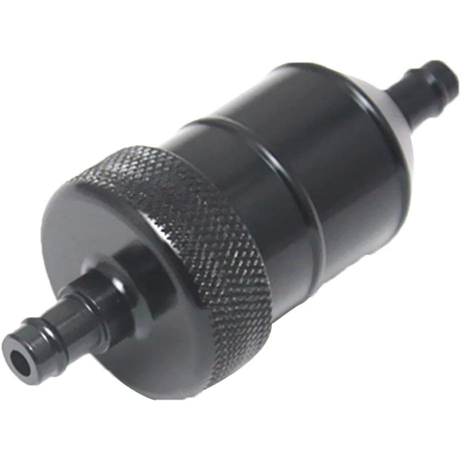 CA Gasolina de combustible Diesels Filtro de aluminio en línea Filtro de aceite universal Taza de aceite 8mm 5/16 Elemento de filtro de cobre Retrofit Accesorios para motocicletas-Negro