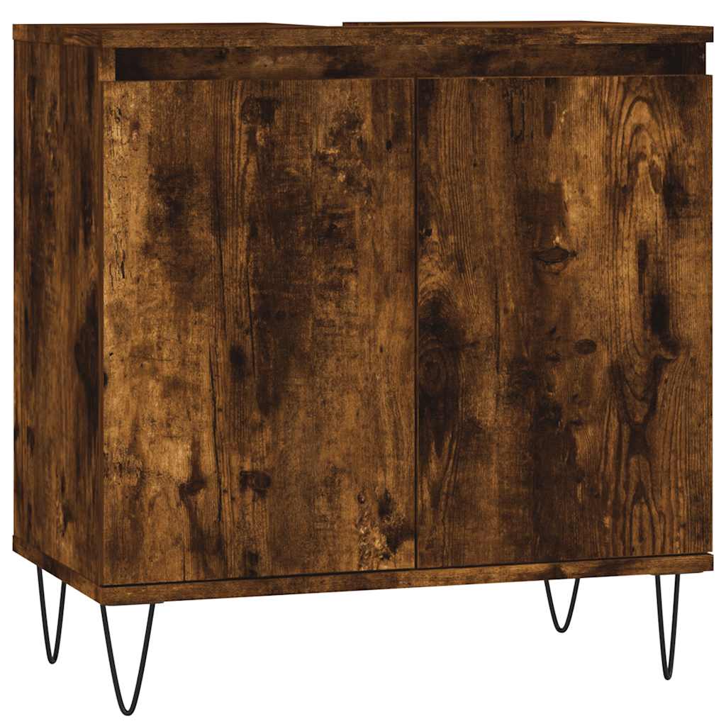 vidaXL Armario de baño madera de ingeniería roble ahumado 58x33x60 cm