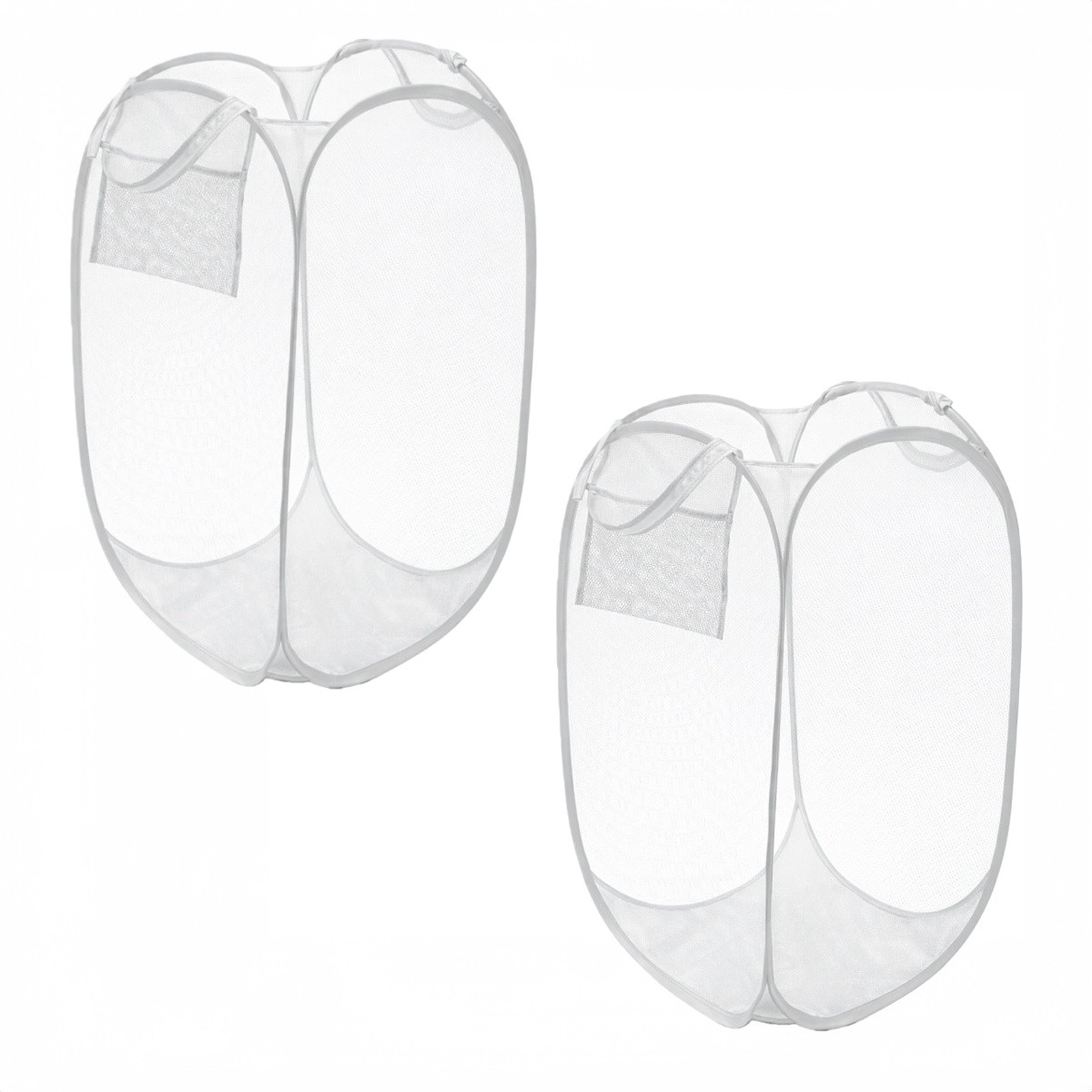 ZYLX SHOPPING – Pack 2 Cestas para Ropa Plegables 36×36×58 cm, Cesto de Lavandería de Malla Transpirable con Asas